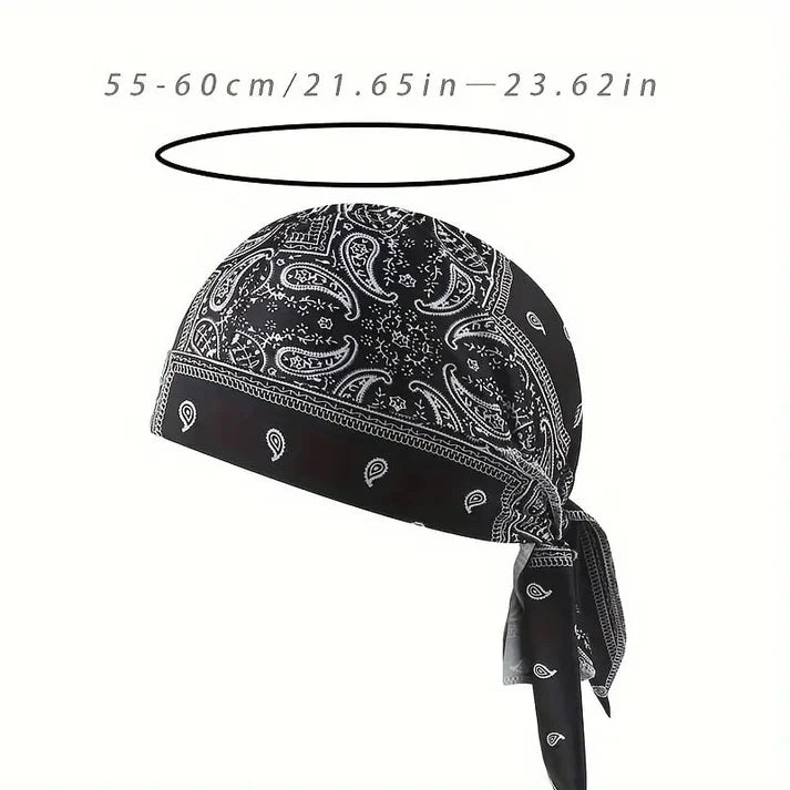 Paisley Cooling Headscarf Cap ⚫ Only Black Left – Limited Stock!