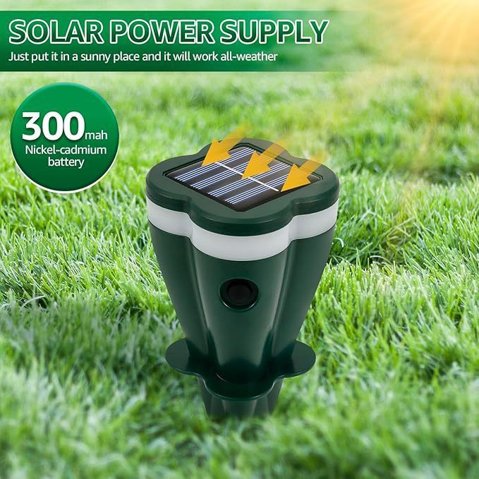 Solar Ultrasonic Outdoor Animal Repellent