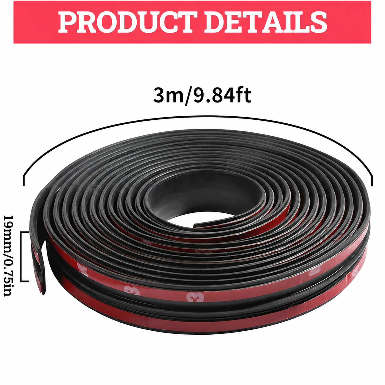 20Ft Car Windshield Rubber Seal, T Shape Automotive Weather Stripping