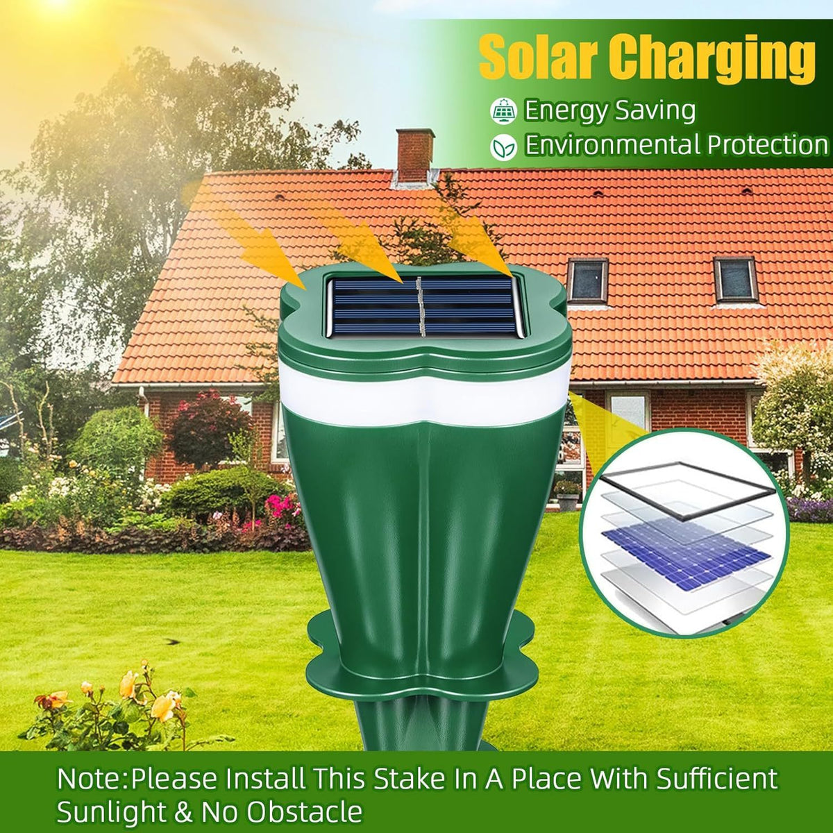 Solar Ultrasonic Outdoor Animal Repellent