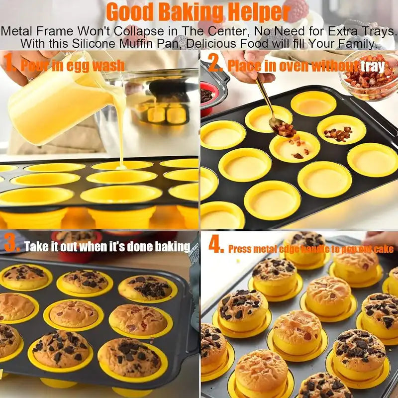 Collapsible Silicone Muffin Pan (Only 6 cup Left – Limited Stock!)