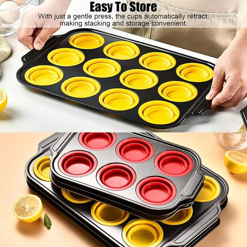 Collapsible Silicone Muffin Pan (Only 6 cup Left – Limited Stock!)