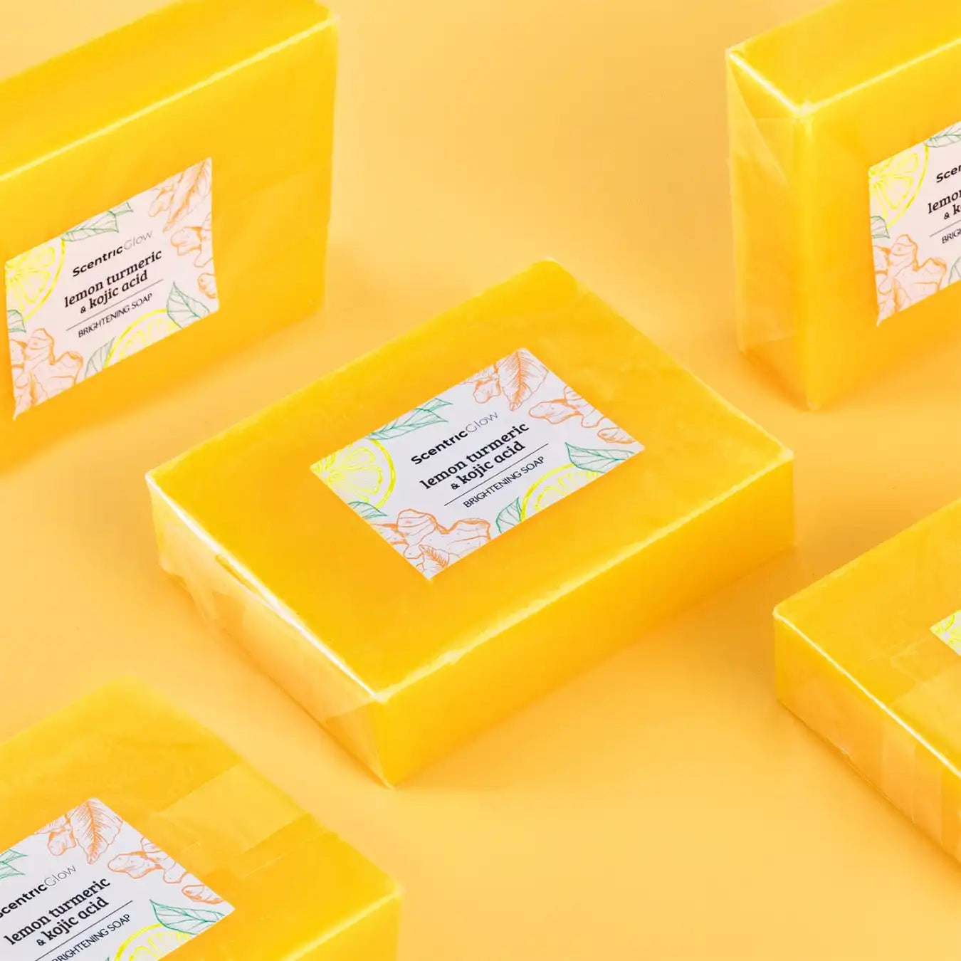 lemon turmeric & kojic acid brightening soap (pack of 3)