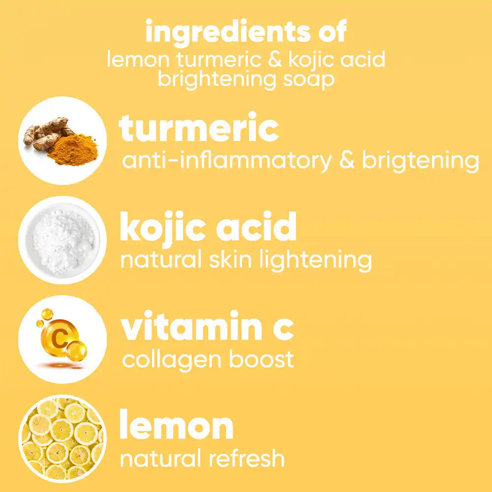 lemon turmeric & kojic acid brightening soap (pack of 3)