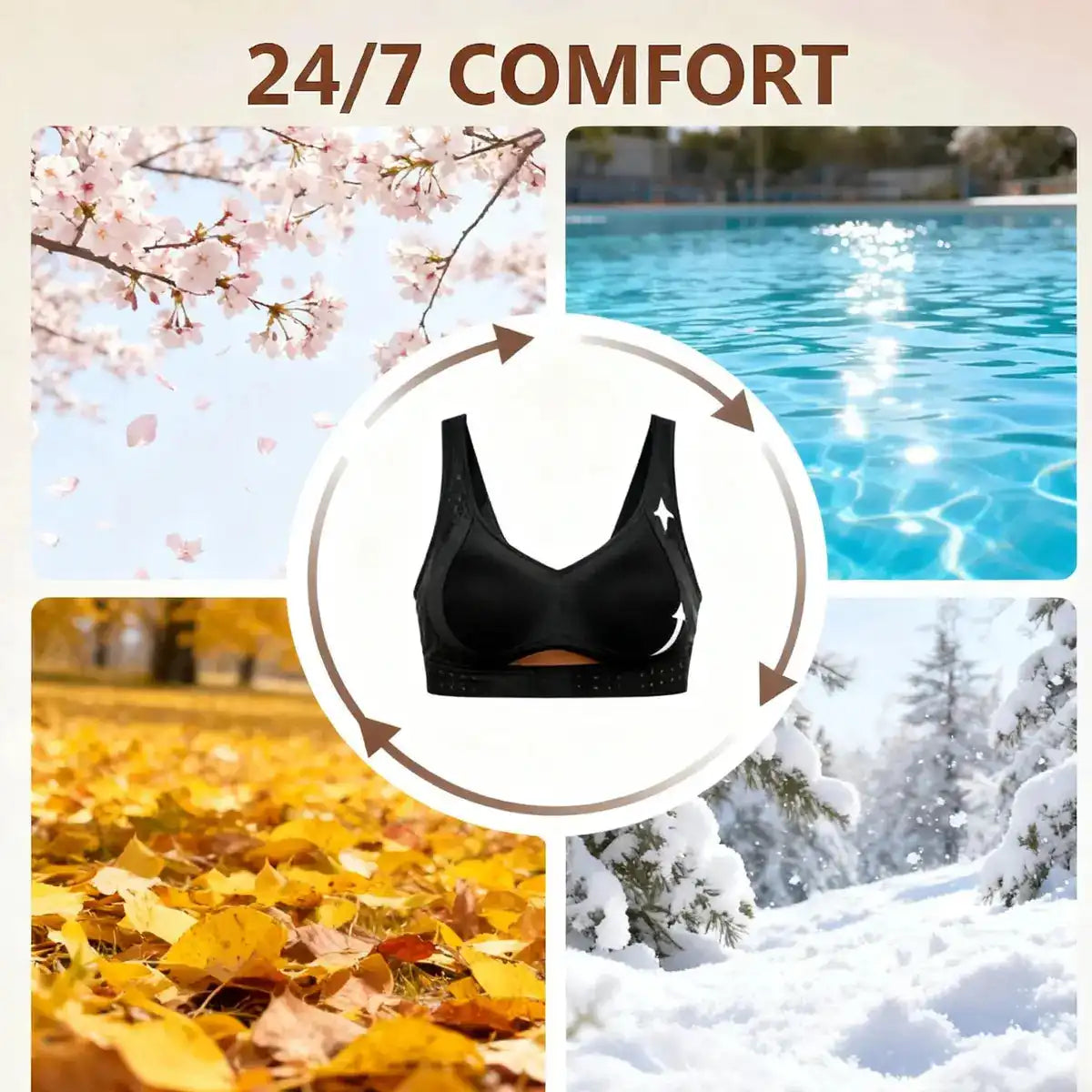 【Postural correction】Women’s Beige Wireless Bra