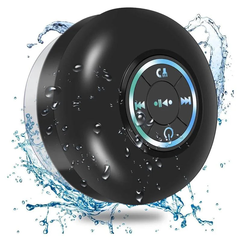 Mini Bluetooth Shower Speaker with LED light, Portable IPX4 Waterproof, Hands-Free Speakerphone, Wireless Stereo