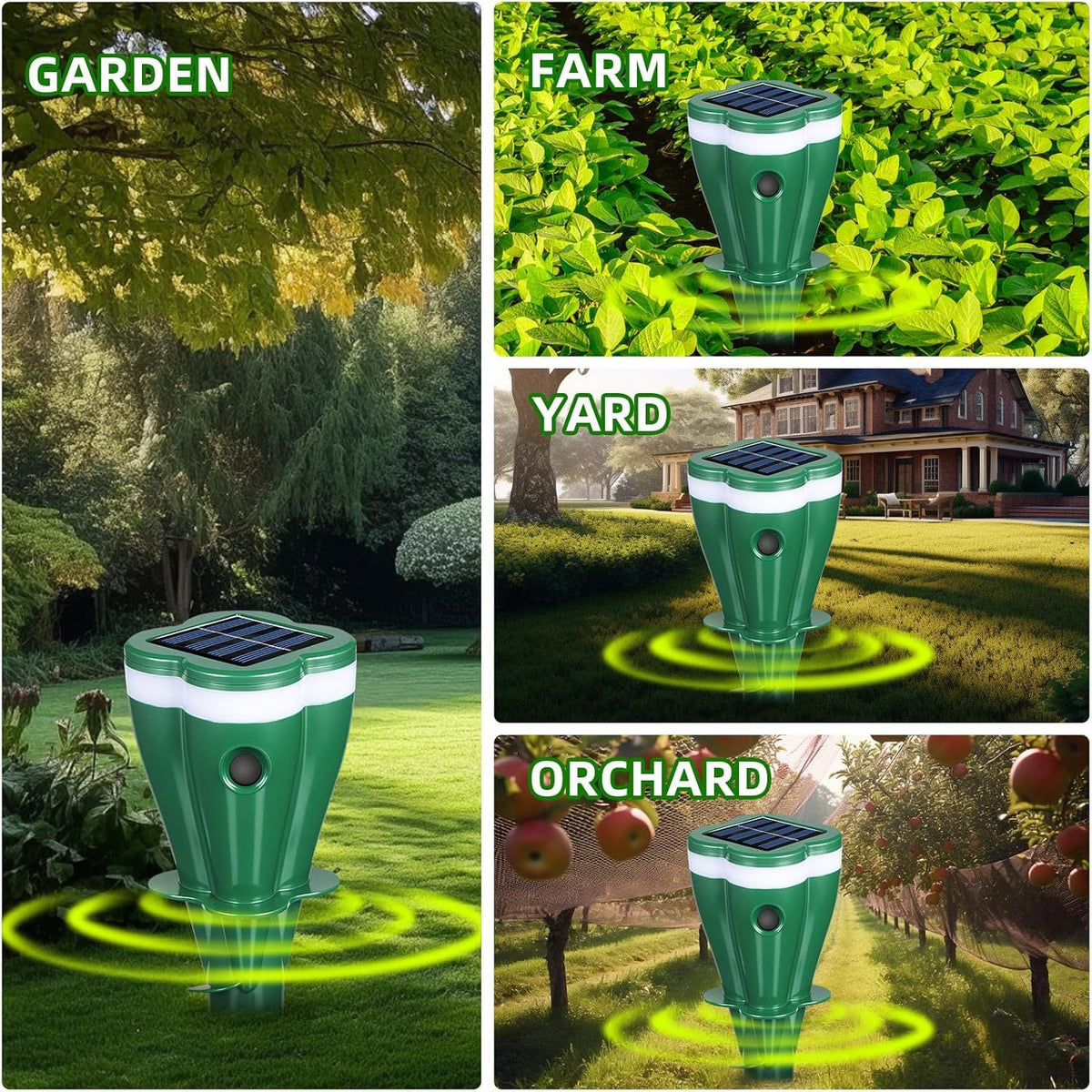 Solar Ultrasonic Outdoor Animal Repellent