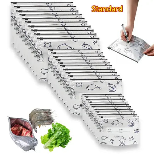 30PCS Reusable Foil Zip Storage Bags