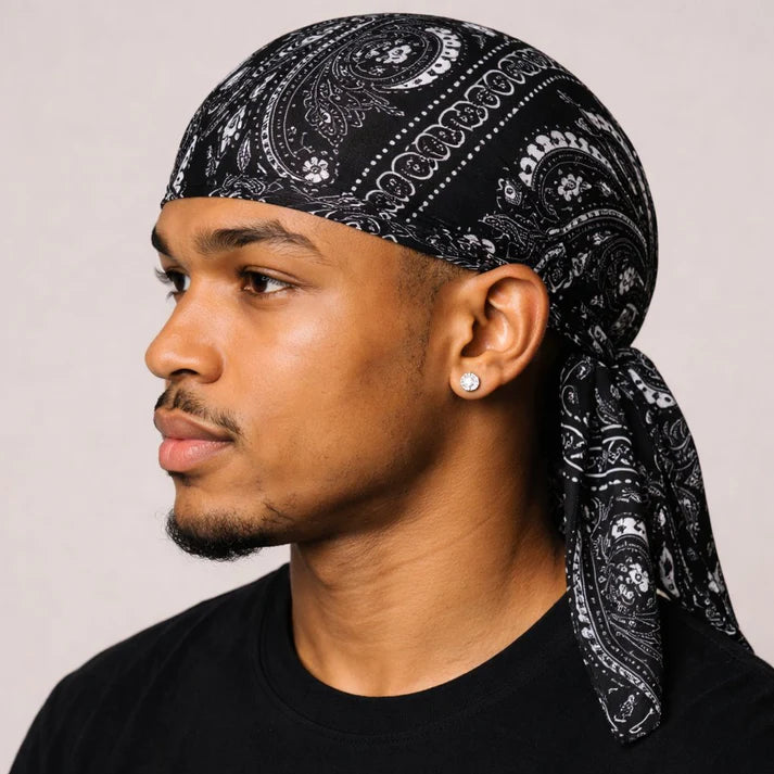 Paisley Cooling Headscarf Cap ⚫ Only Black Left – Limited Stock!