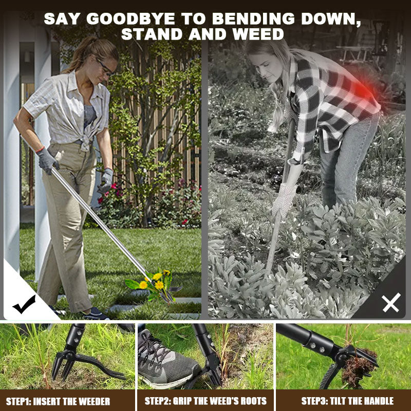 🌿Pull weeds out by the roots without even bending over! 🎯