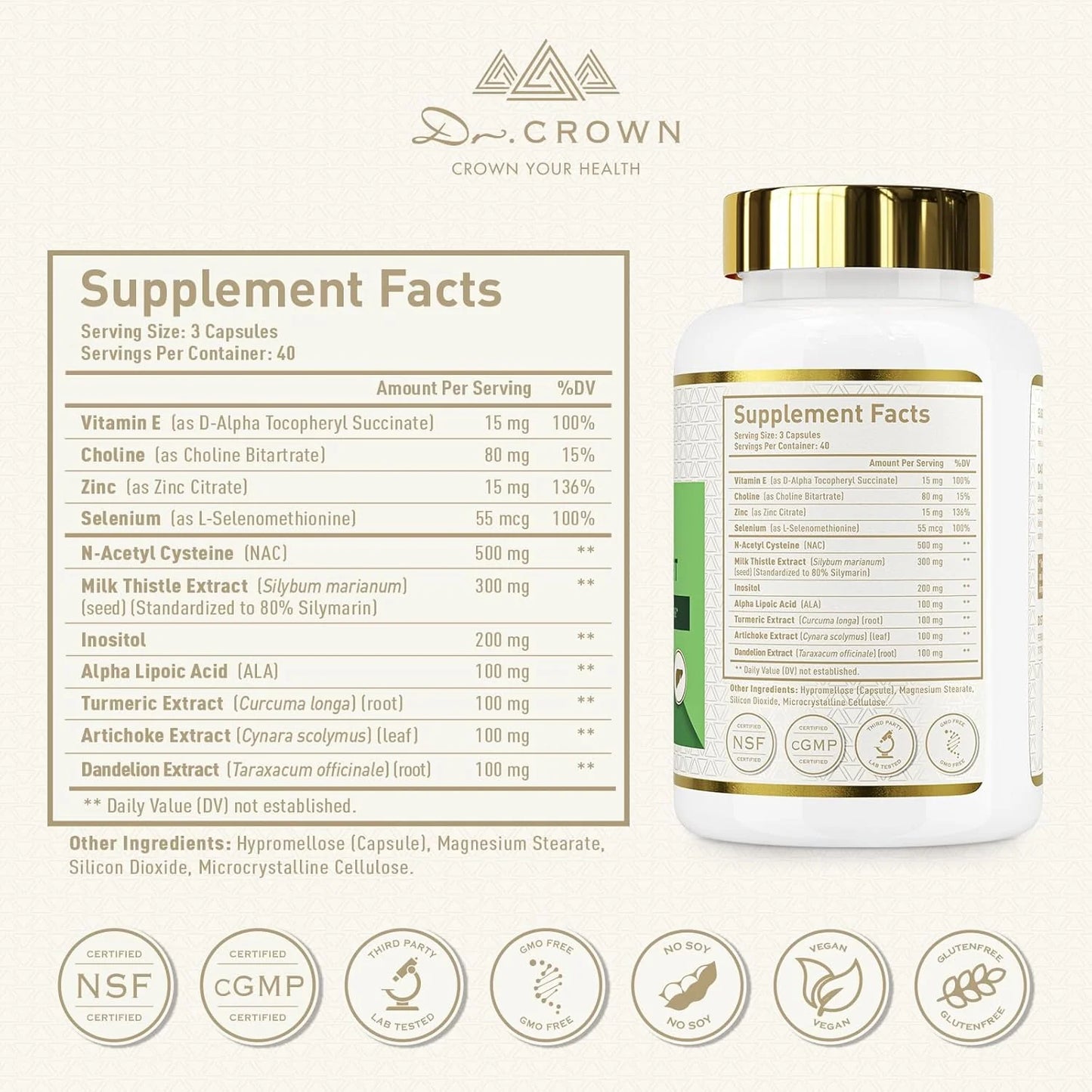 Liver Support Supplement for Detox & burn, Clear Skin | Dr. CROWN