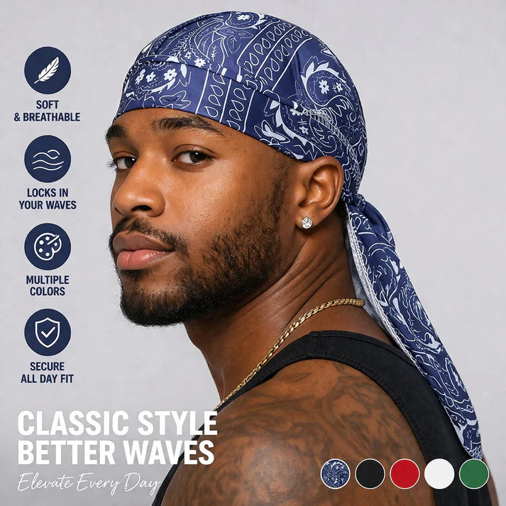 Paisley Cooling Headscarf Cap ⚫ Only Black Left – Limited Stock!