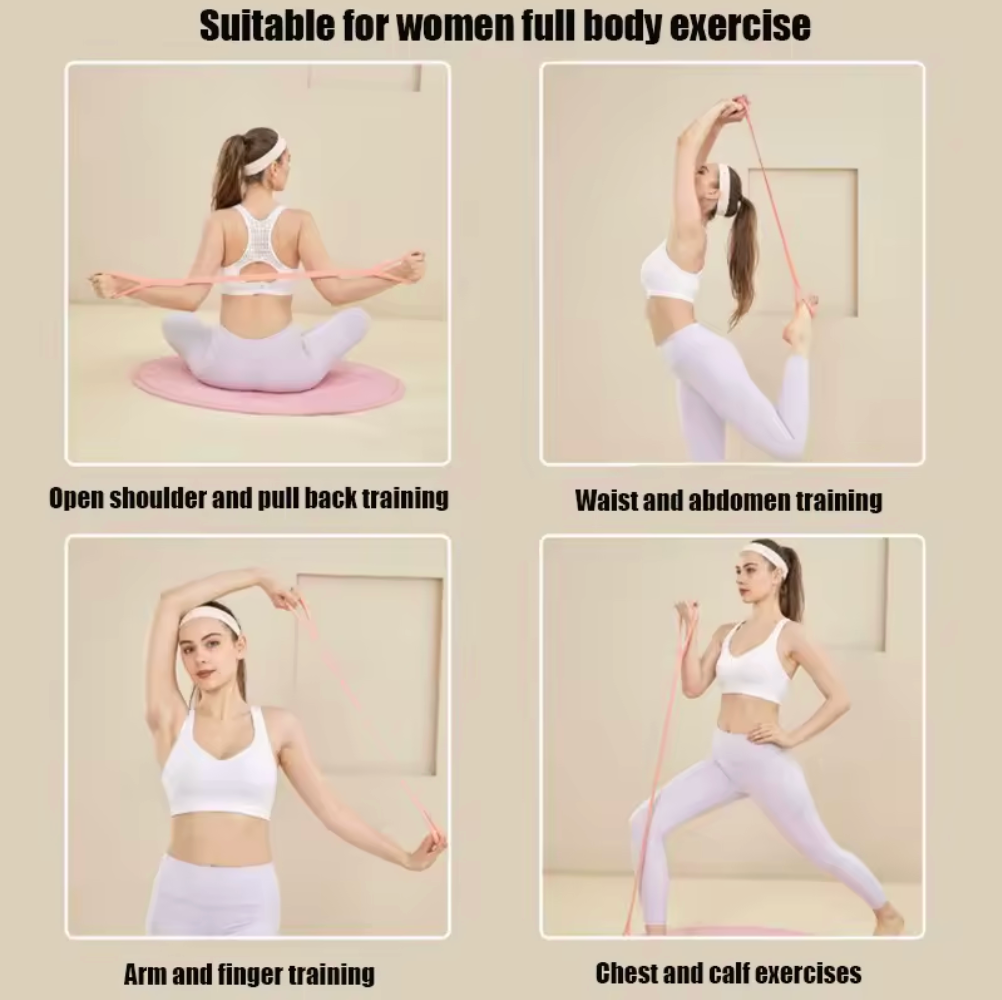Figure 8 Resistance Bands – Silicone Exercise Bands for Women (pink)