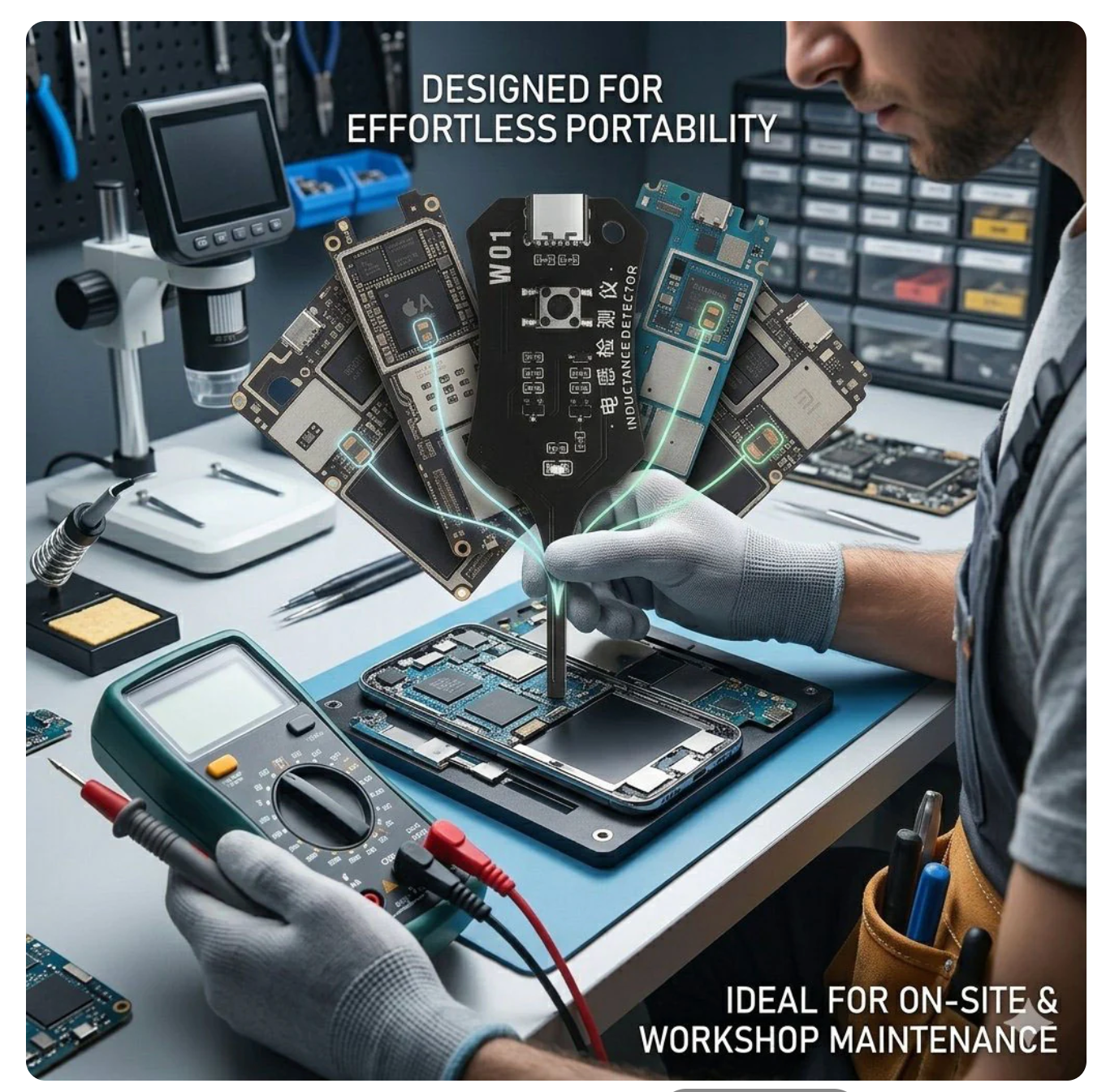 Type-C Inductance Tester Motherboard Coil Tester, Electronic Circuit Board Inductor Detector