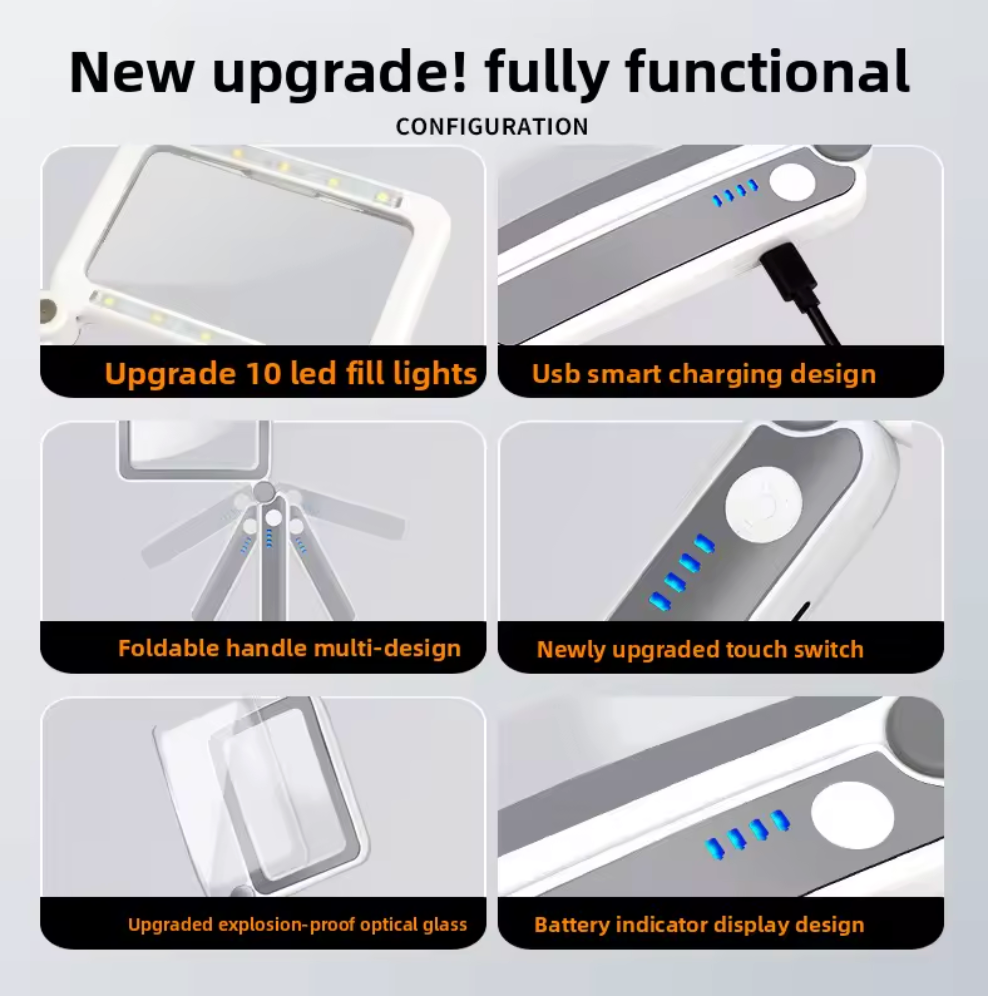 LED Rechargeable Square Magnifier
