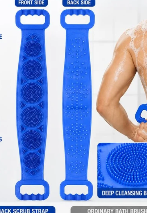 🧼Silicone Back Scrubber for Bath, Double-Sided Body Exfoliating Bath Brush with Soft Silicone Bristles