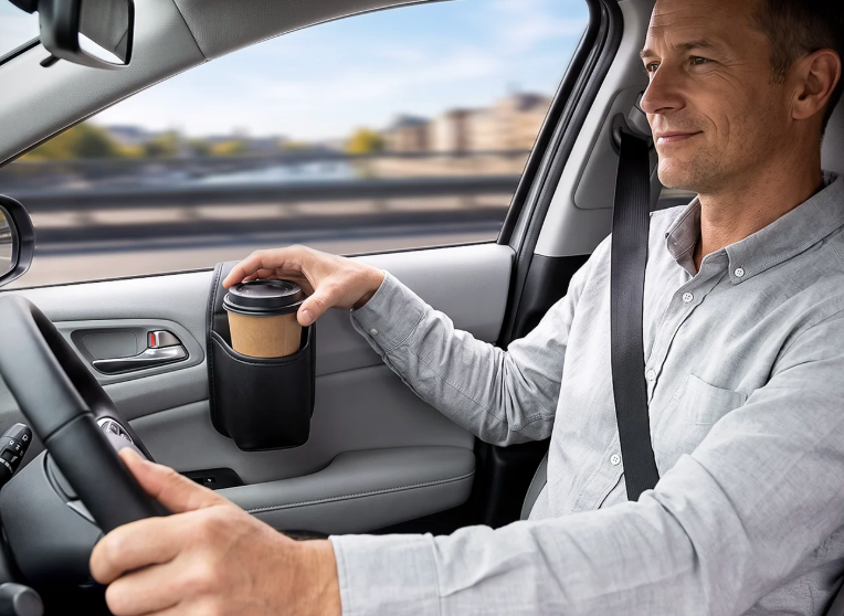 Leather Car Door Cup Holder (ONLY BLACK LEFT)